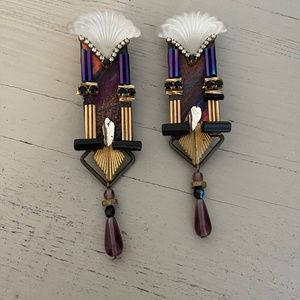 Handcrafted vintage, Art Deco couture earrings
